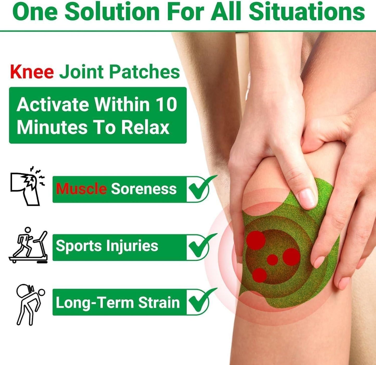 Natural Heat Knee Patches – Fast Pain Relief – Buy 10 Get 10 Free