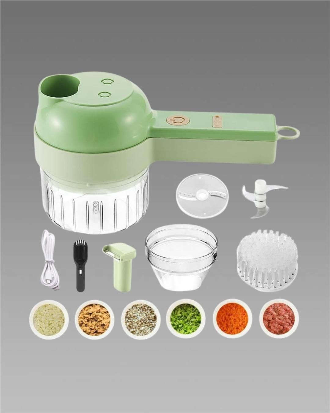 SwiftSlice™ - 4 in 1 Portable Electric Vegetable Cutter Set