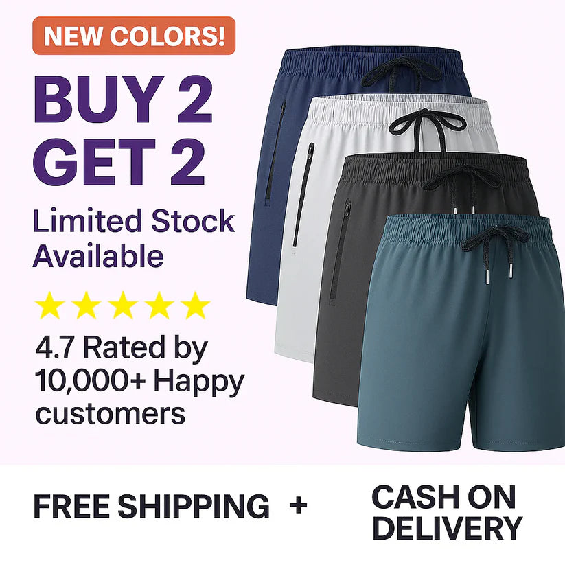 Combo of 4 Men's Stretchable Cotton Shorts (Multicolor)