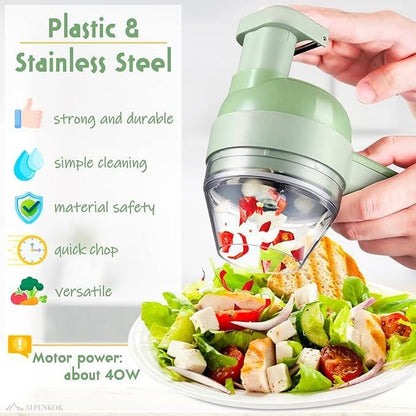 SwiftSlice™ - 4 in 1 Portable Electric Vegetable Cutter Set