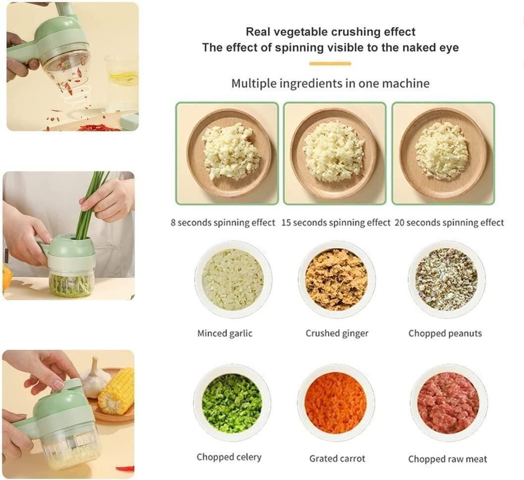 SwiftSlice™ - 4 in 1 Portable Electric Vegetable Cutter Set