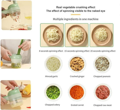 SwiftSlice™ - 4 in 1 Portable Electric Vegetable Cutter Set