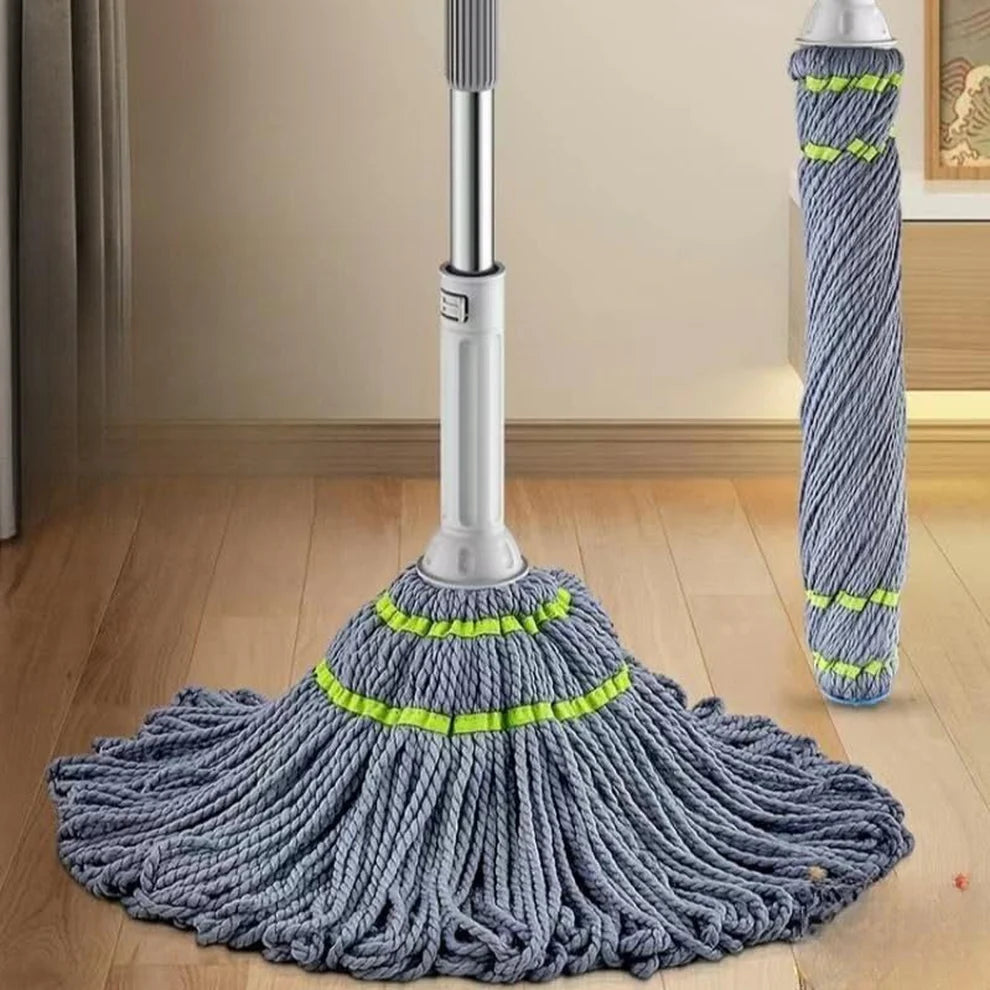 TwistEase™ Self-Twisting  Water Rotating Mop | Hands-Free Drying, Reusable Microfiber Pad 🌱